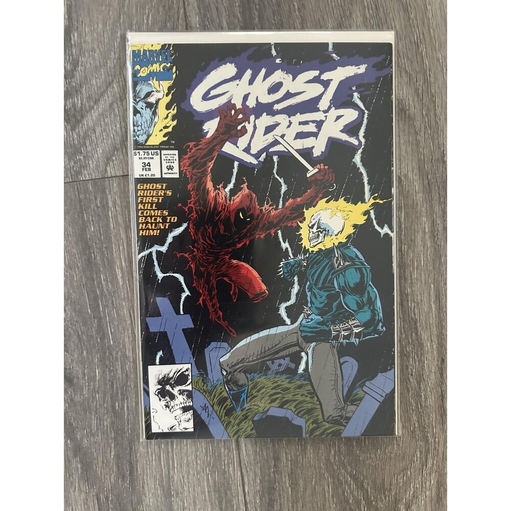 Marvel Ghost Rider #34 Single Issue Comic Feb Ghostrider Color Vintage